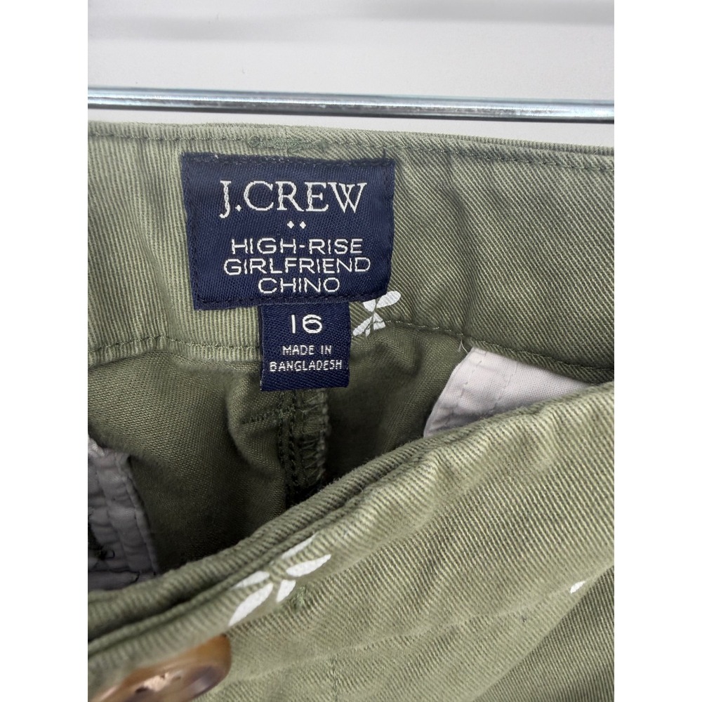 J. Crew Womens High Rise Girlfriend Chino Pants 16 Daisy Flower Boho Cottagecore - Picture 4 of 8